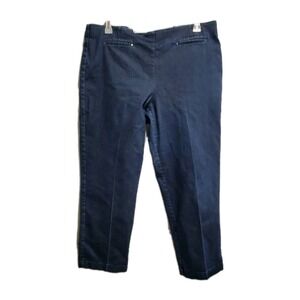 Laura Scott Pull On Pants Womens Size Xl Blue Cotton Poly Blend